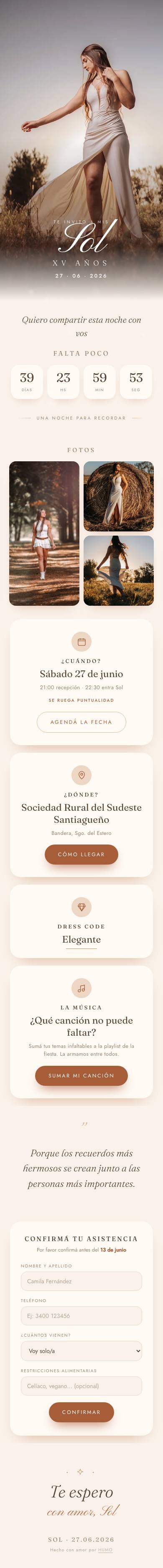 Invitación de ejemplo Pétalos Tierra completa