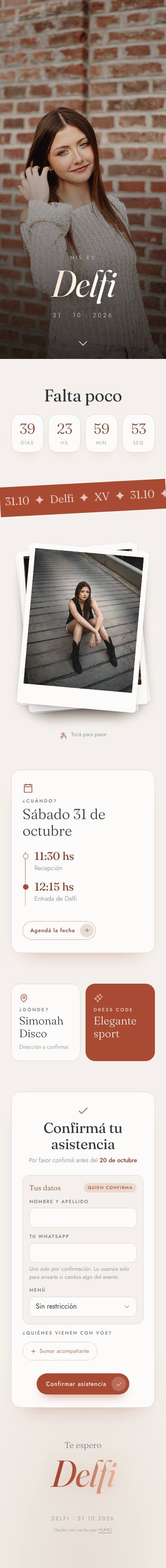 Invitación de ejemplo Sesión de fotos Ladrillo completa